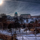 Buda Castle in winter snow