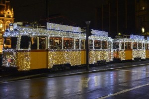 Christmas Streetcar Tram Fenyvillamos Budapest 2015