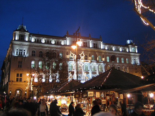 Budapest Christmas Market Night Winter Sights Hargittai