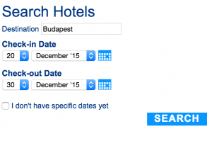search hotels in Budapest at Christmas