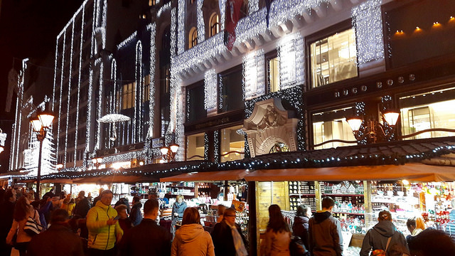 Christmas Market at Vorosmarty Square Budapest