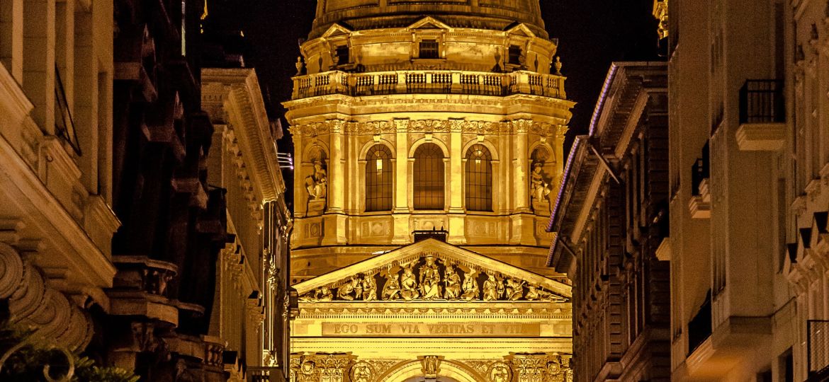 Budapest Basilica Christmas Advent Market Festive Fairy Lights Tree Gabor Bejo