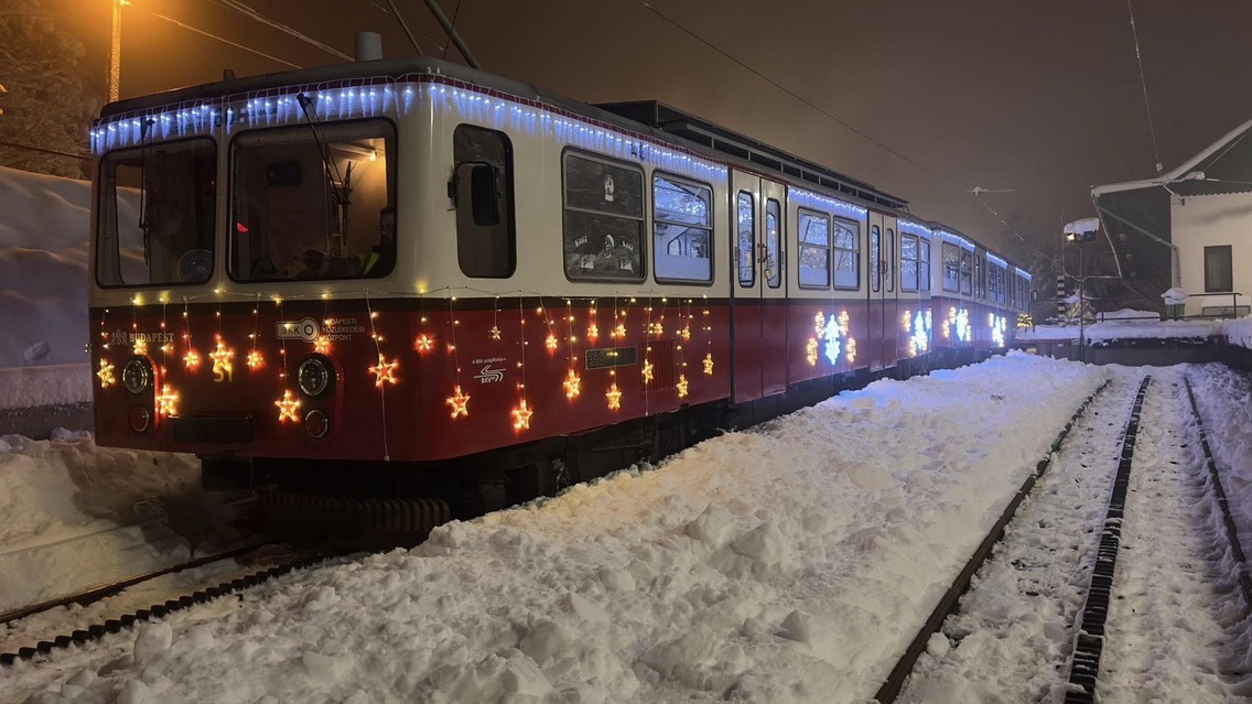 Budapest Christmas Cogwheel Buda Hills Historical Public Transport Vehicles in Hungary Dec BKV