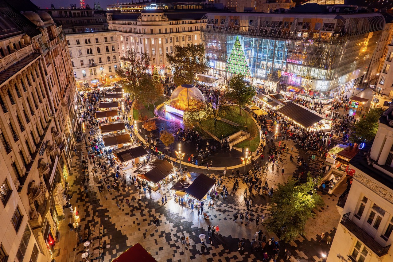 Budapest Christmas Market Classic Xmas Vorosmarty Budapest Brand Photo