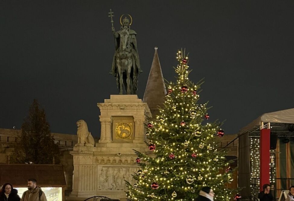 Budapest Christmas at Fishermans Bastion Buda Castle Fishermans Bastion St Stephen Statue