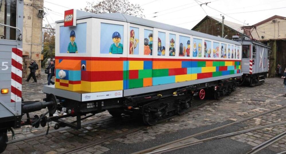 Budapest Life Size Lego Tram Christmas Streetcar BKV